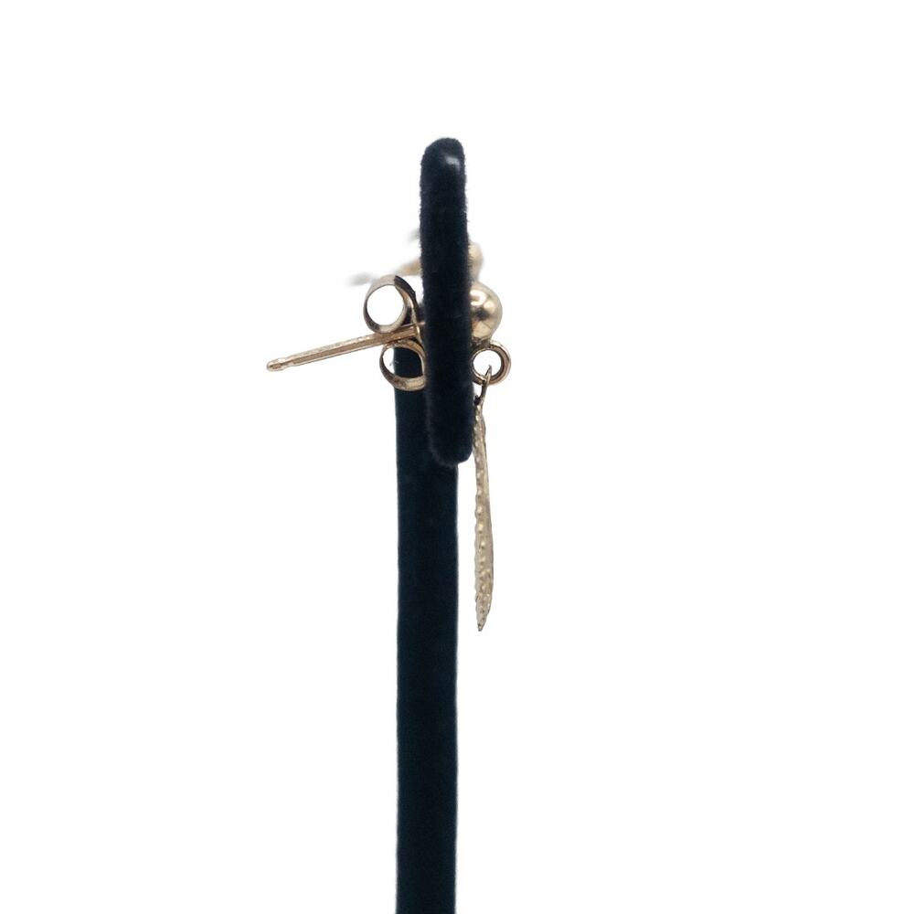 14k Solid Gold Filigree Dangle Earrings - image 7